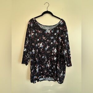 Penningtons Girlfriend 3/4 sleeve Shirt Floral 3X